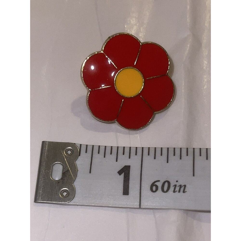 Red Flower Pin Brooch